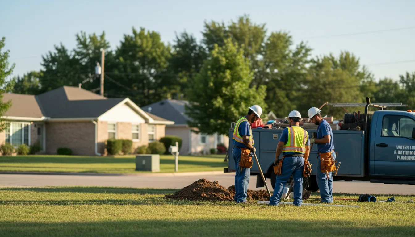 Residential water line and bathroom plumbing service in Horace, ND